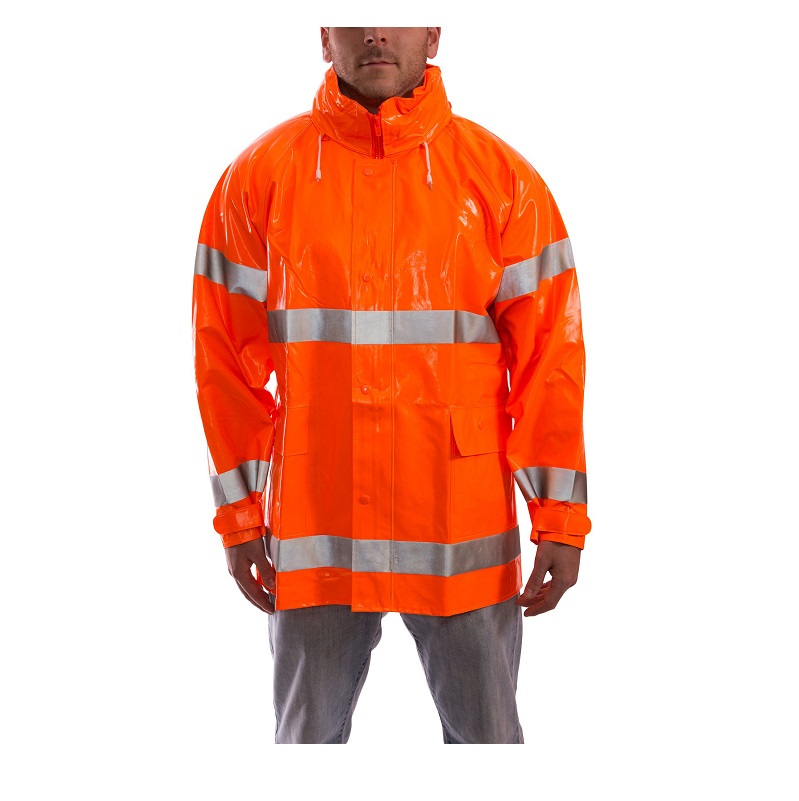Comfort-Brite Rain Jacket in Orange-Red 14MIL